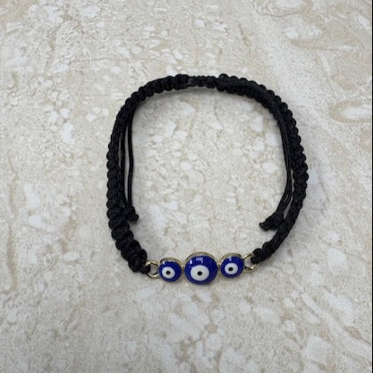 Triple Evil Eye Wrist Band