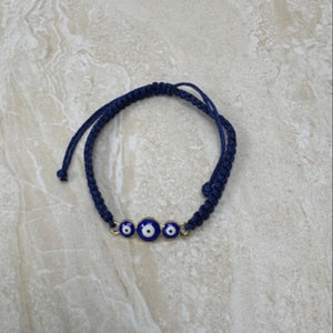 Triple Evil Eye Wrist Band