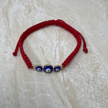 Load image into Gallery viewer, Triple Evil Eye Wrist Band
