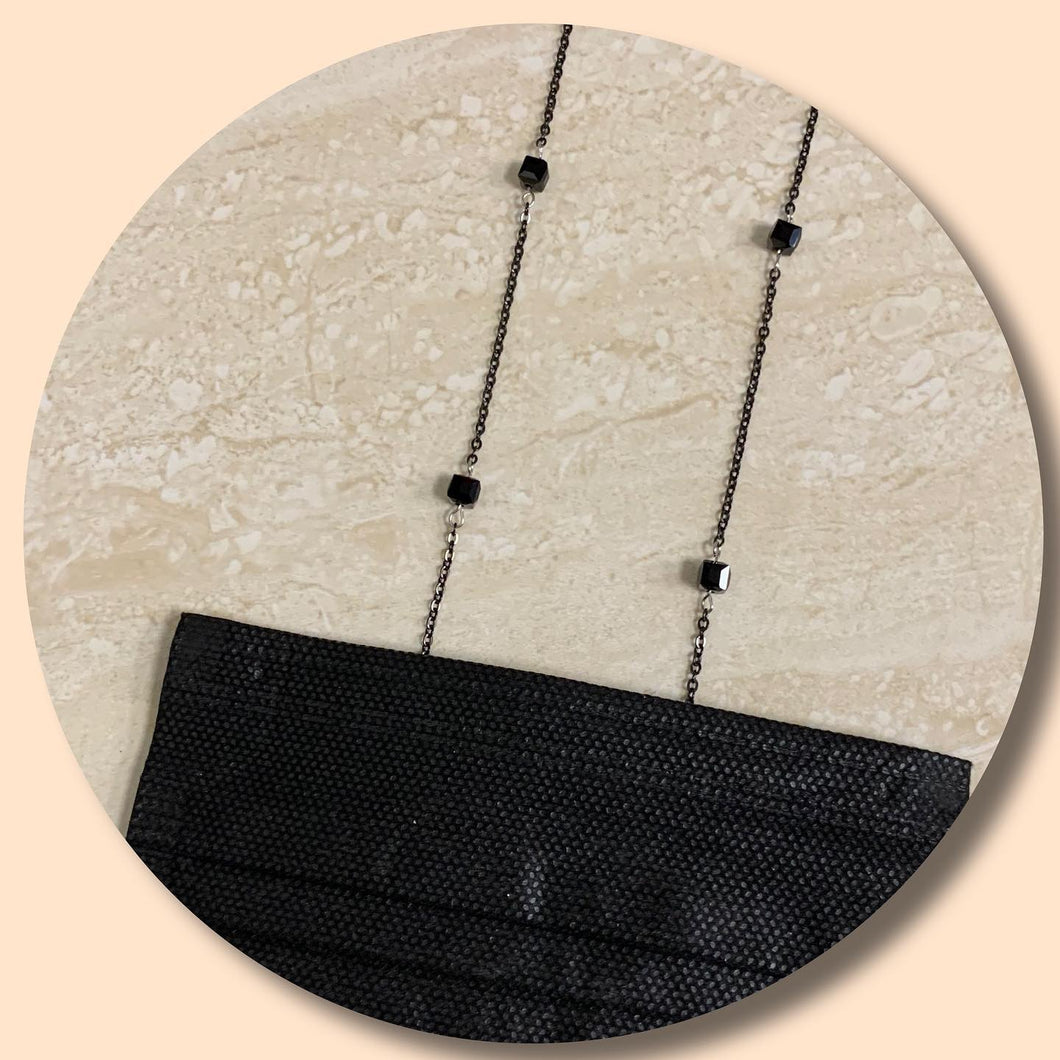 Black Bead Charm : Mask / Eyeglasses Chain