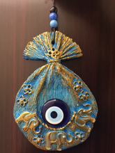 Load image into Gallery viewer, Evil Eye and Elephants Door Amulet
