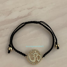Load image into Gallery viewer, Om with Rim Stones Wrist Band
