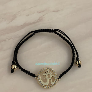 Om with Rim Stones Wrist Band