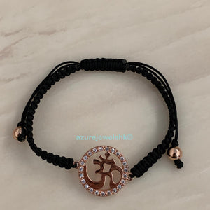 Om with Rim Stones Wrist Band