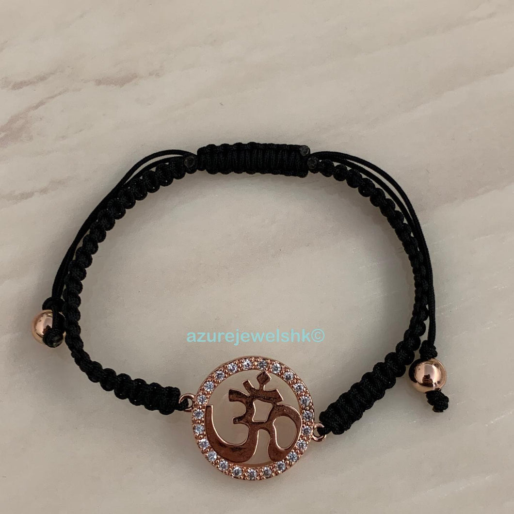 Om with Rim Stones Wrist Band