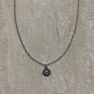 Full Stone Round Evil Eye Necklace
