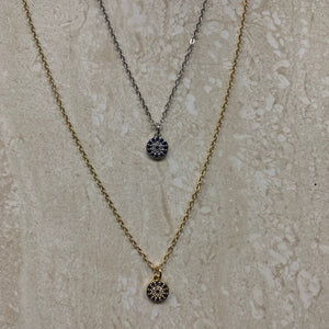 Full Stone Round Evil Eye Necklace