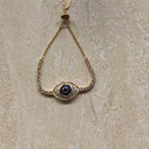 Blue Evil Eye Stones Bracelet